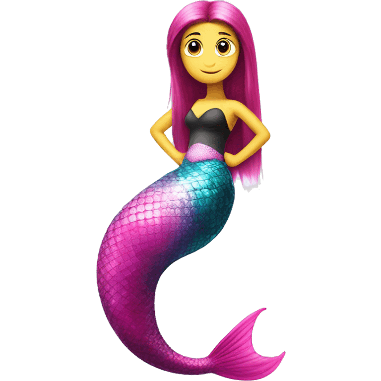 despicable me minion with one pink mermaid tail emoji