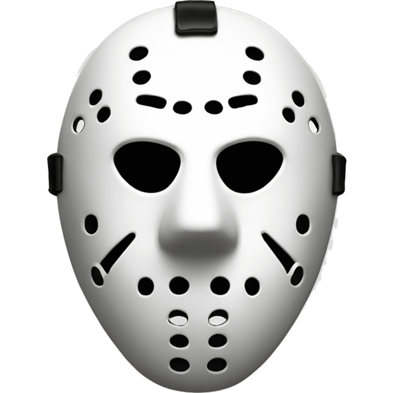 Friday 13th hockey mask，white simple，less hole emoji