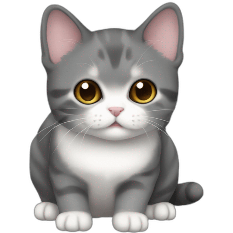 Munchkin cat deep gray emoji