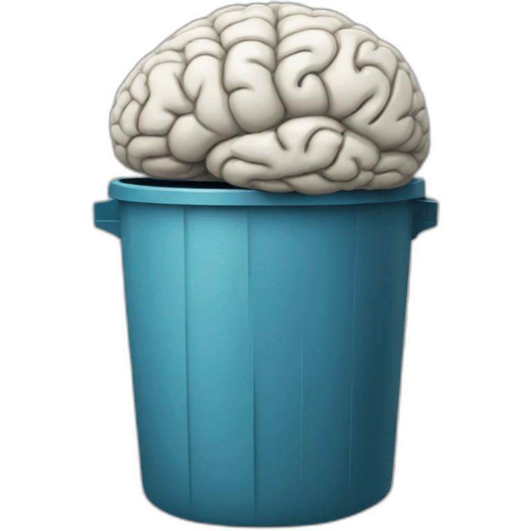 brain, trashcan emoji