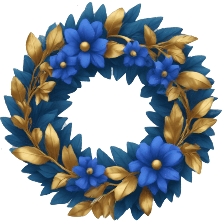 Wreath with blue and gold  emoji