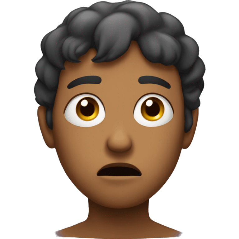 person with an upset face with their eyes directed to the side of them emoji