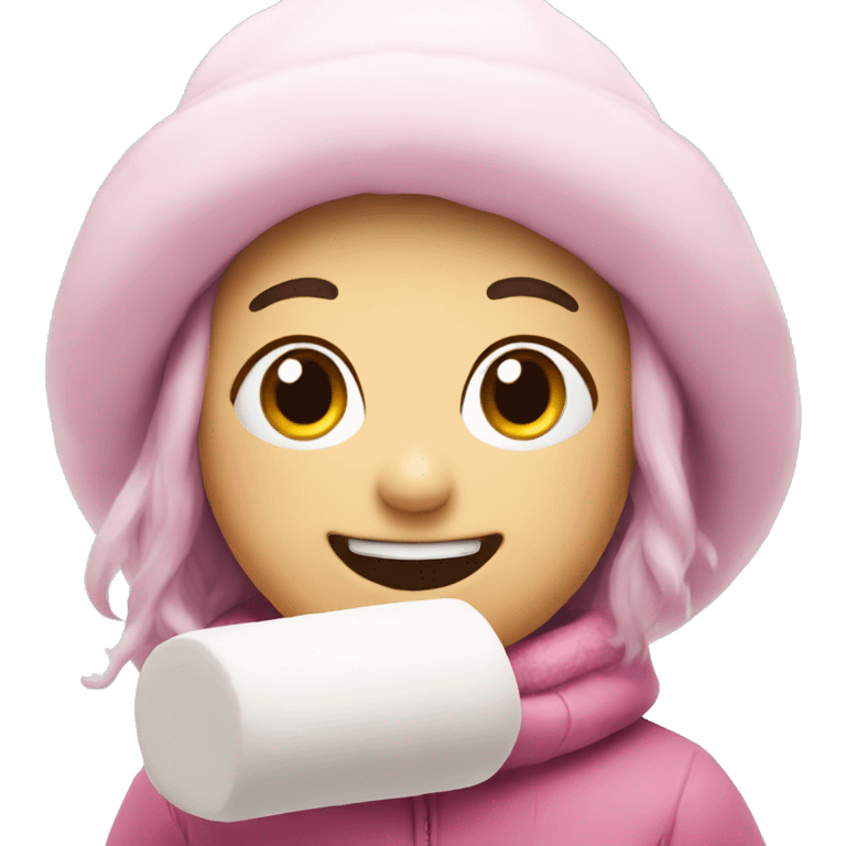 Pink Smile Marshmallow Winter emoji