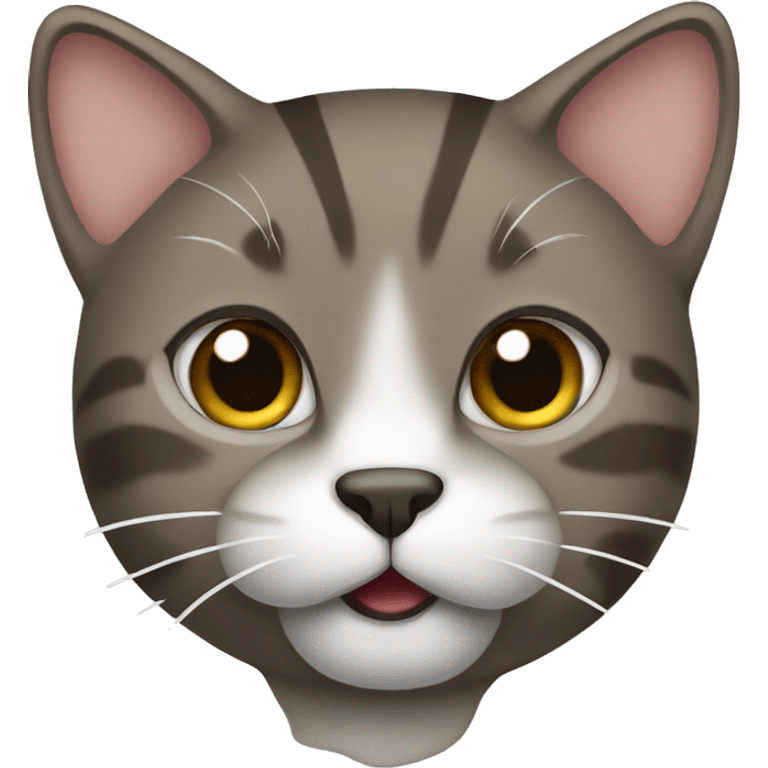 brown/greyish cat with white under his mouth emoji