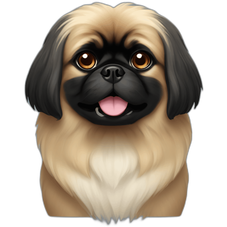 Black face Pekingese emoji