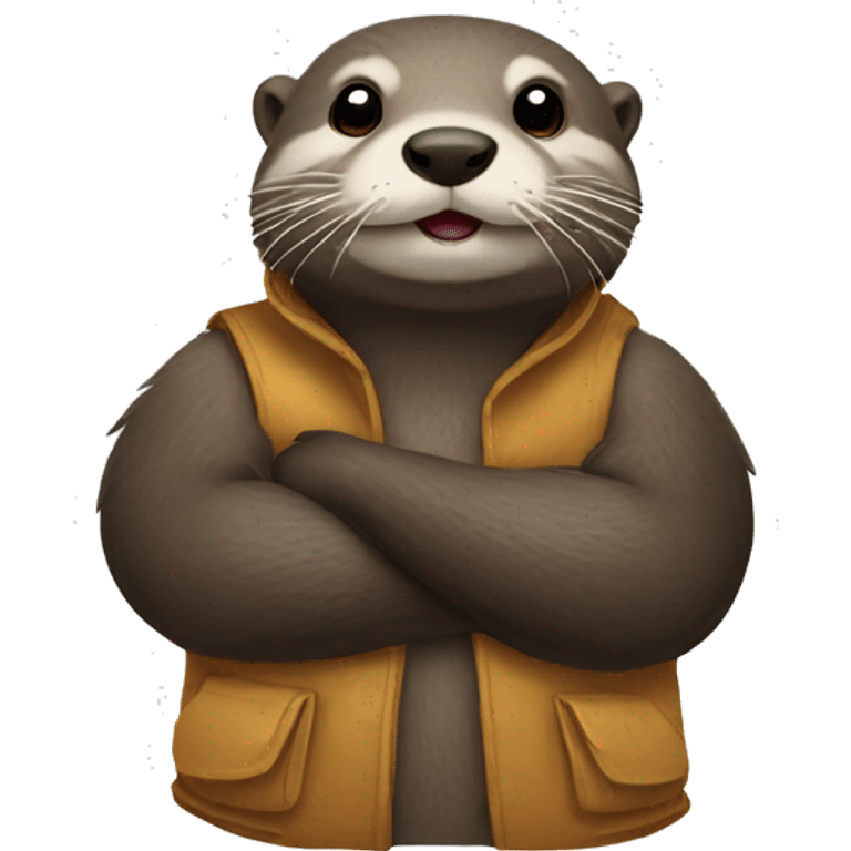 Otter playing survivor emoji