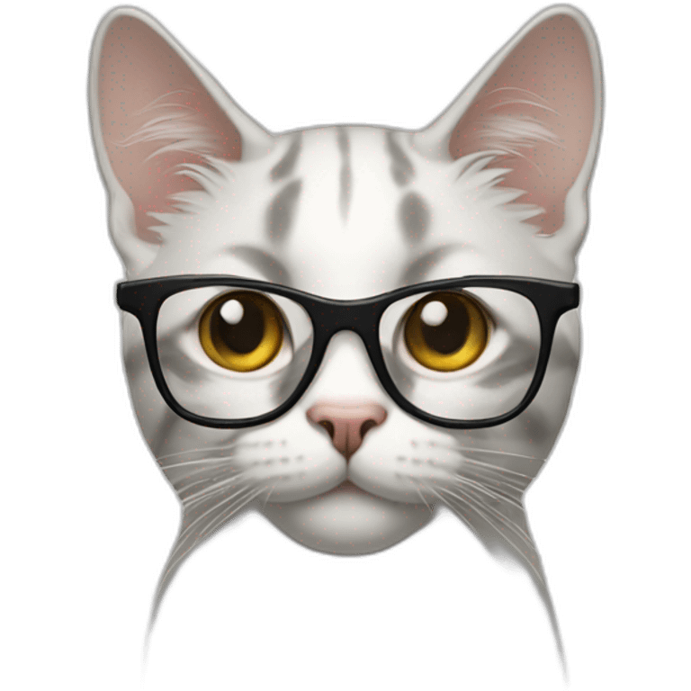 cat with a camera in glasses emoji