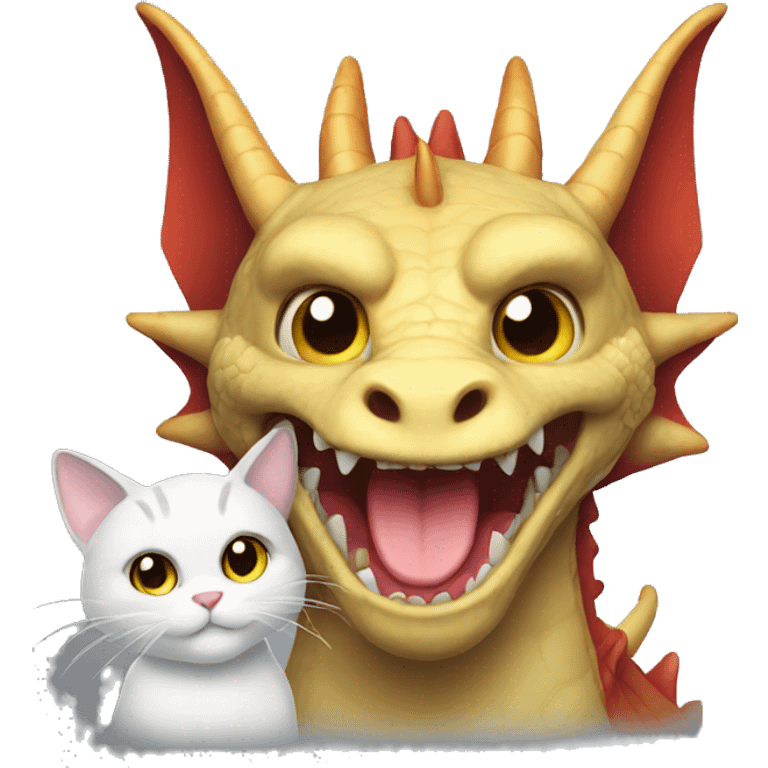 Dragon with cat head emoji