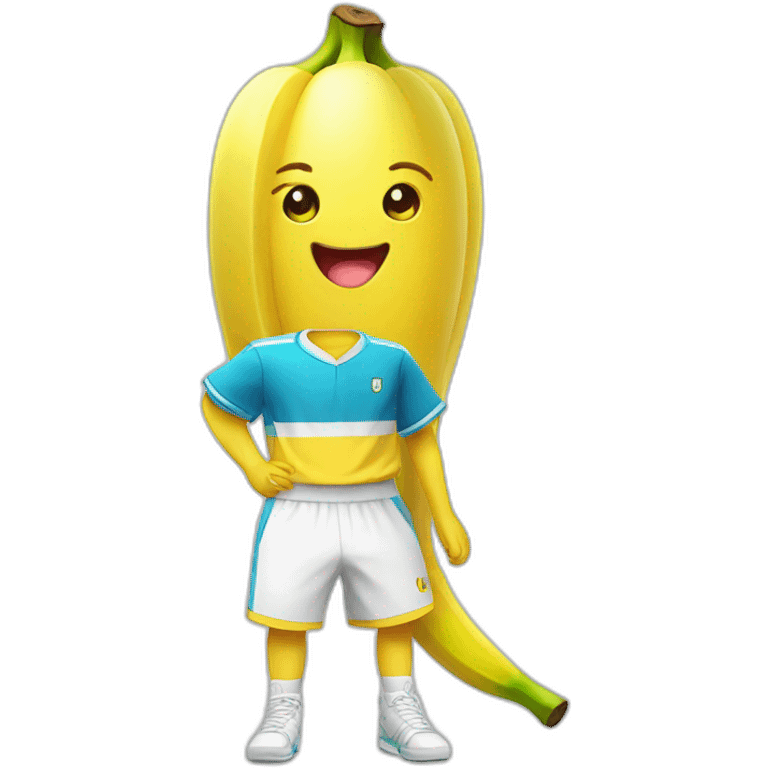 kawaii cute banana in tennis uniform emoji