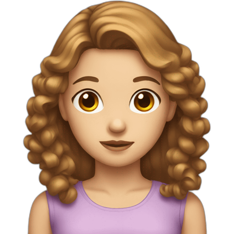 girl wearing bow with brown hair and street hair emoji