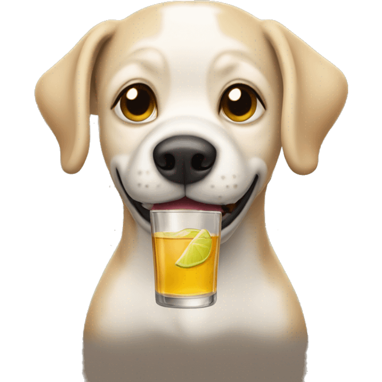 Dog drinking tequila emoji