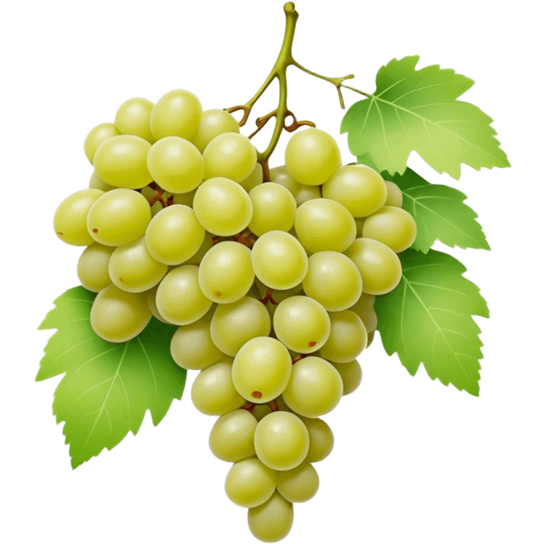 matcha colored grapes with matcha pastel colored leaves emoji