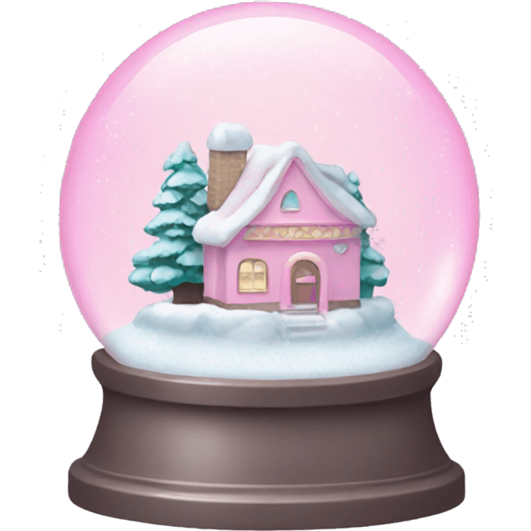 Pastel pink snow globe emoji