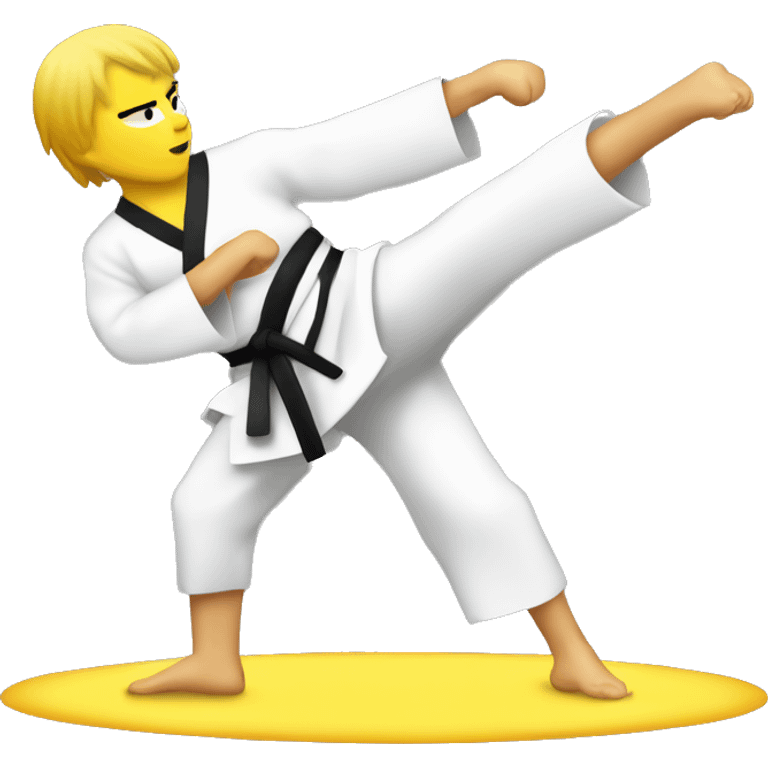 karate kick, yellow skin emoji