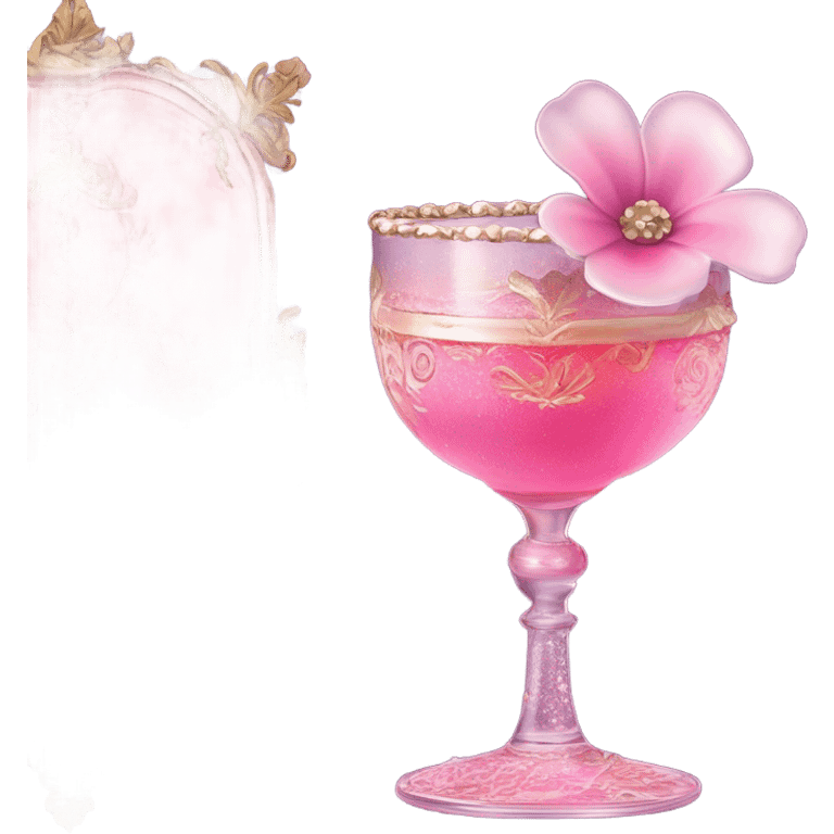 Pink rococo cocktail emoji