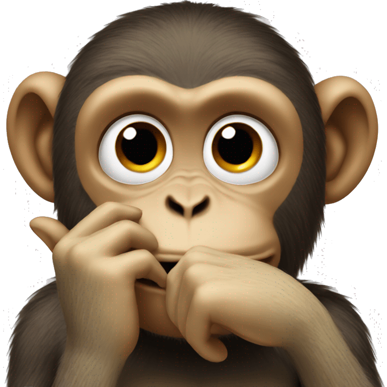 Monkey with hand on her face because of joy emoji