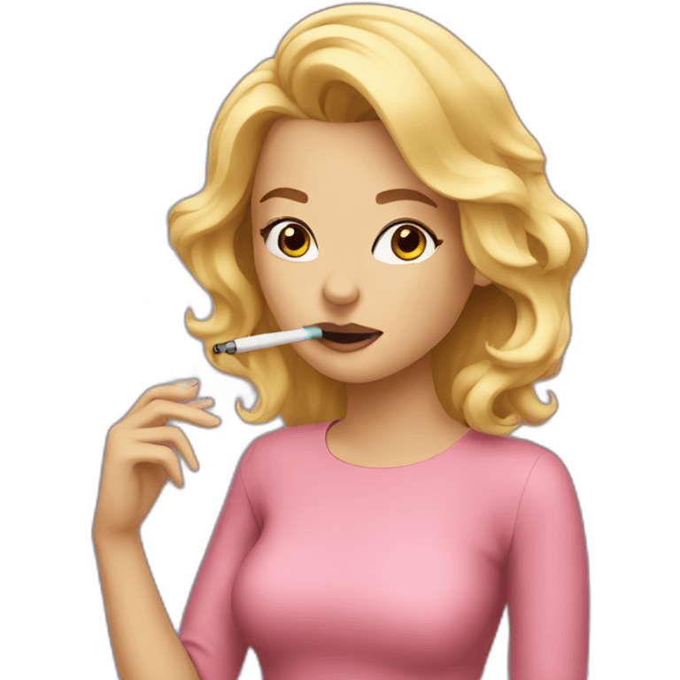 Blonde girl vaping emoji