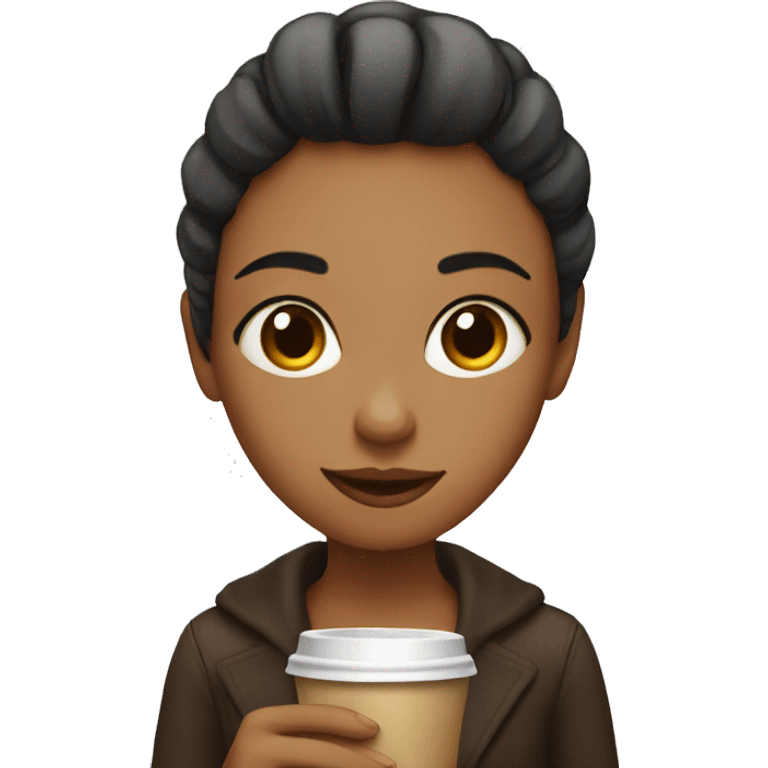 girl with a cup of coffee emoji