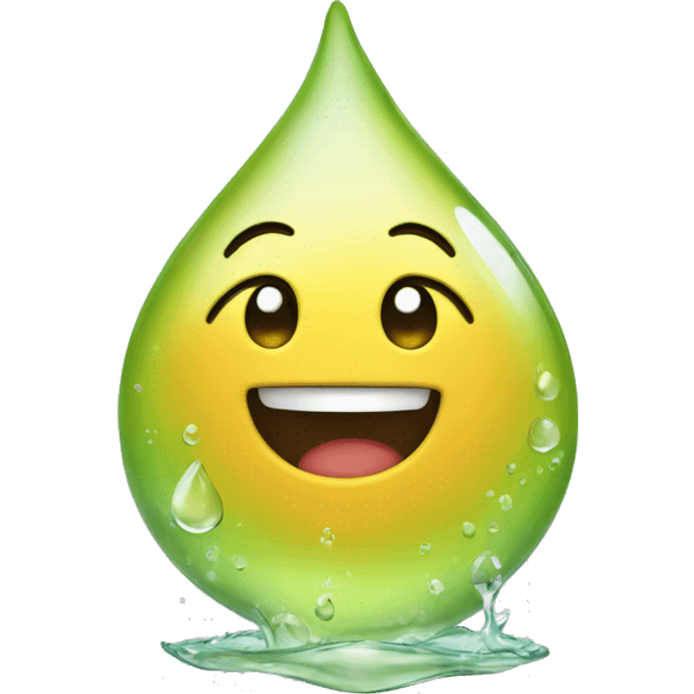 happy water drop emoji