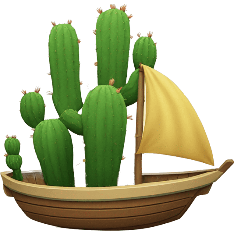 Cactus on a boat emoji