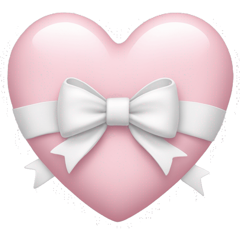 Pastel pink heart with white bow emoji