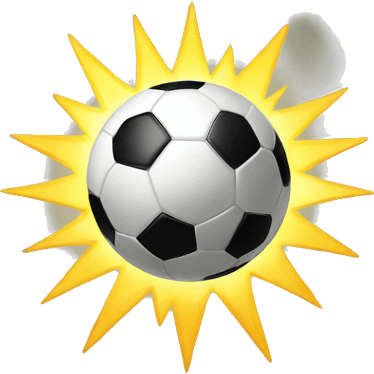 soccer ball and sunshine emoji