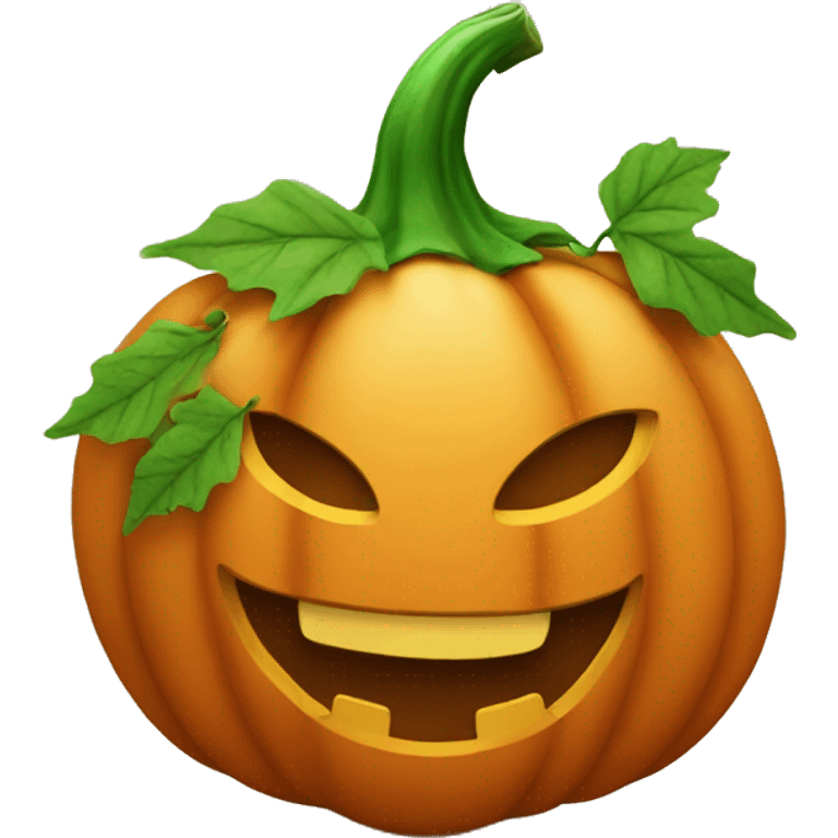 Pumpkin with leaves emoji