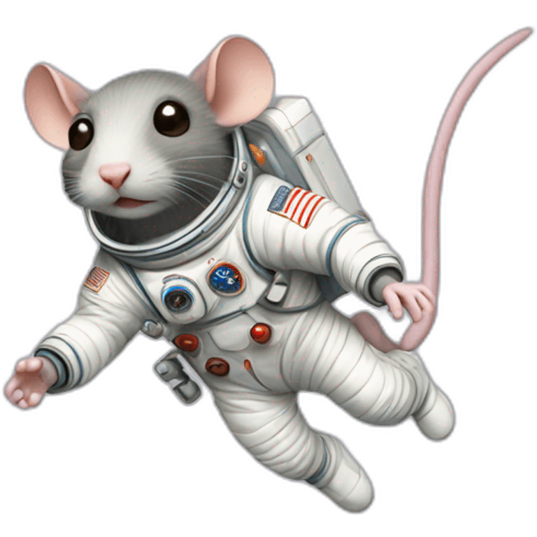 astronaut rat levitating emoji