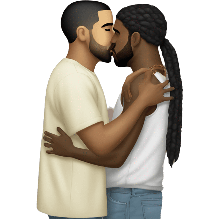 drake kissing kanye west emoji