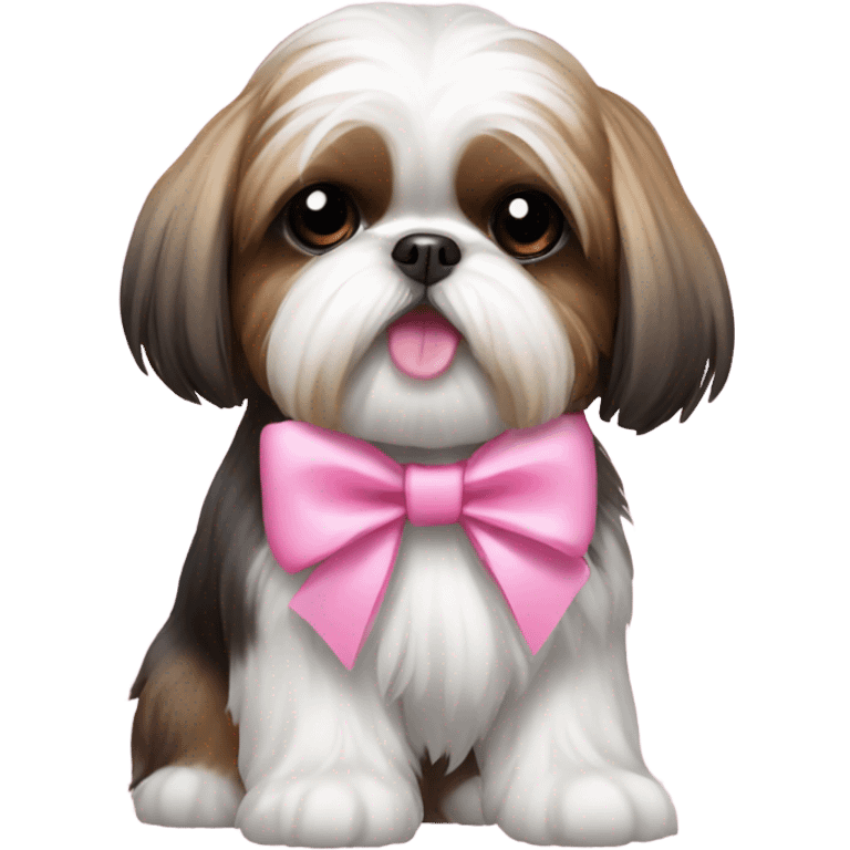 Shihtzu with pink bow emoji