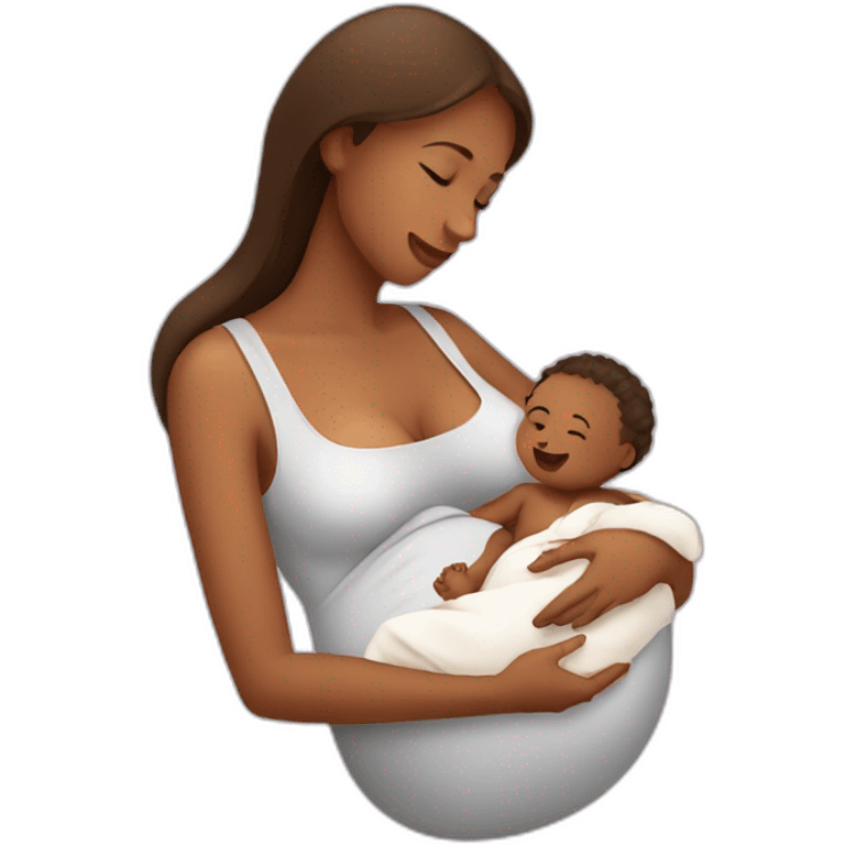 Woman breastfeeding her baby emoji