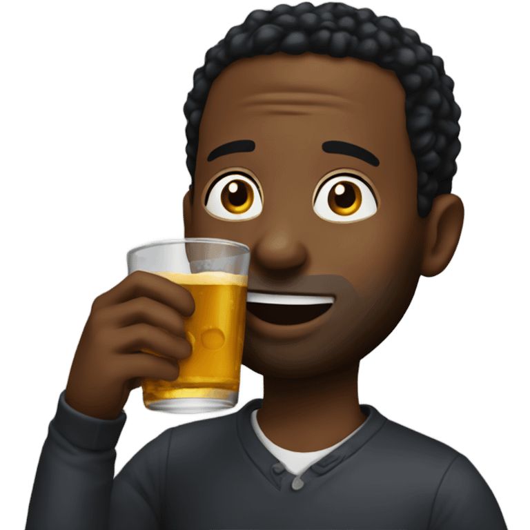 black man drinking henny emoji