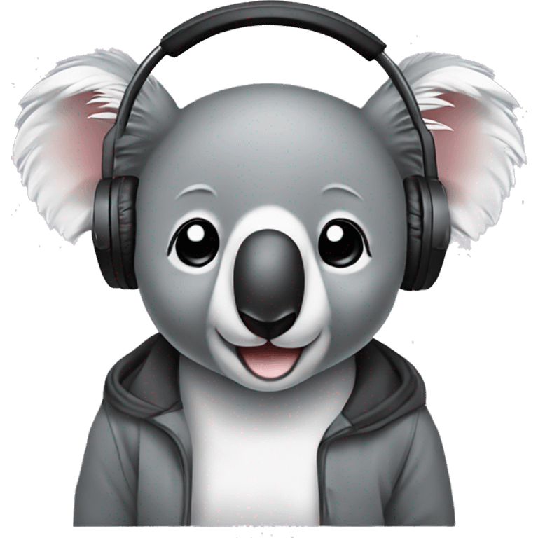 Koala bear with earphones emoji