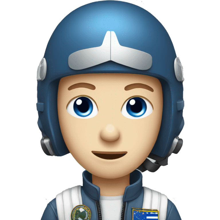 white kid with blue eyes  fighter pilot helmet emoji