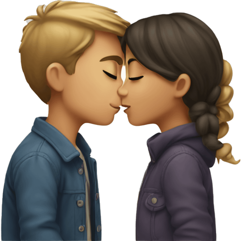 Boy kiss a girl  emoji