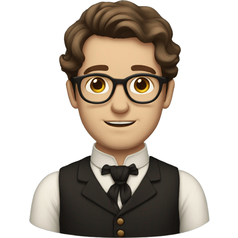 Victorian man with glasses and brown hair emoji