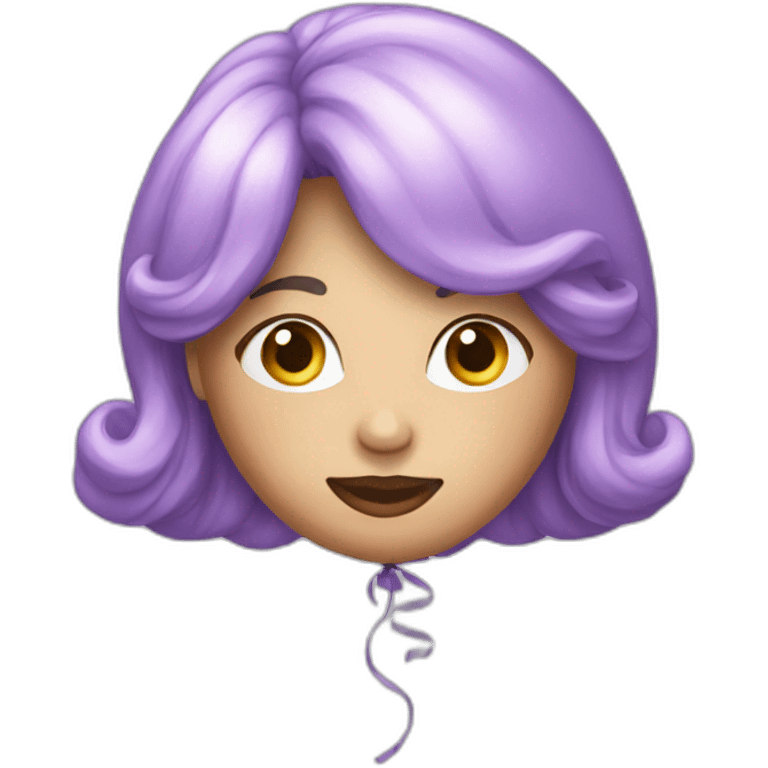 Lilac pretty face balloon emoji