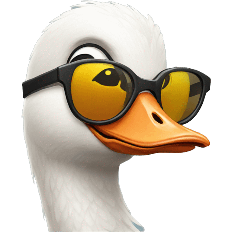 sideways goose with sunglasses emoji