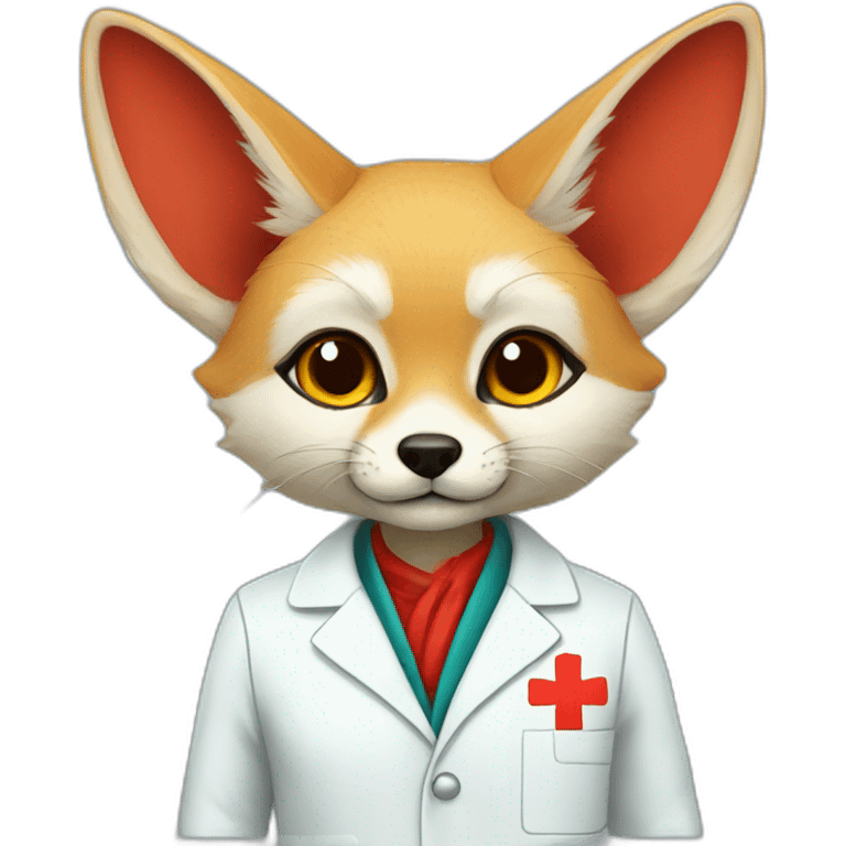 red fennec in medical coat emoji