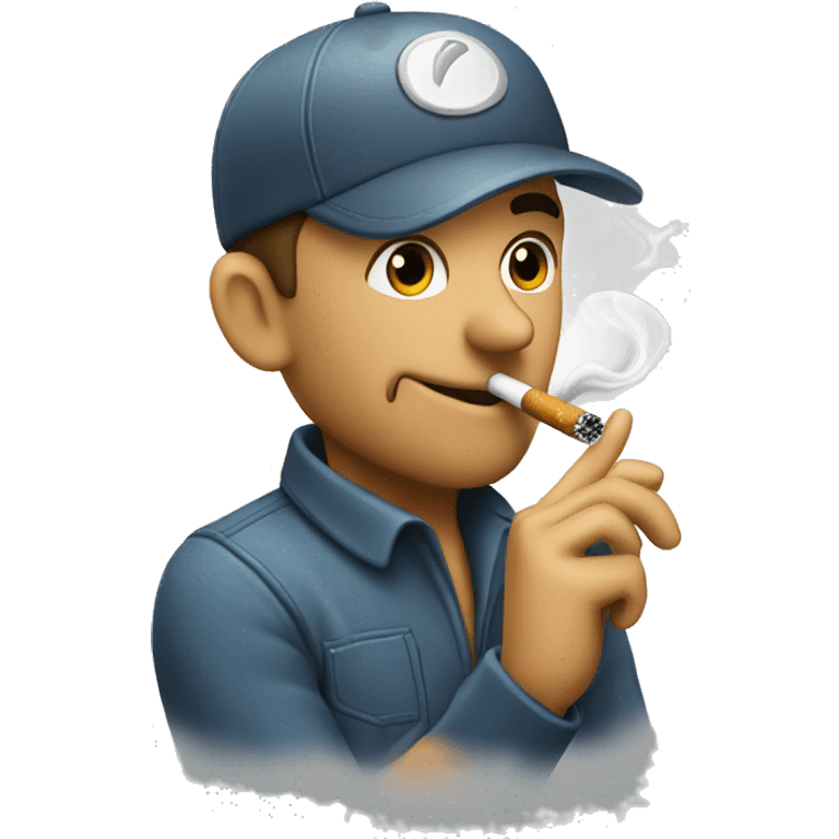 Mechanic smoking a cigarette emoji