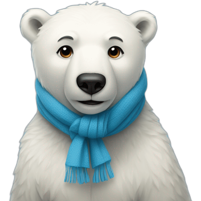 polar bear with blue scarf emoji