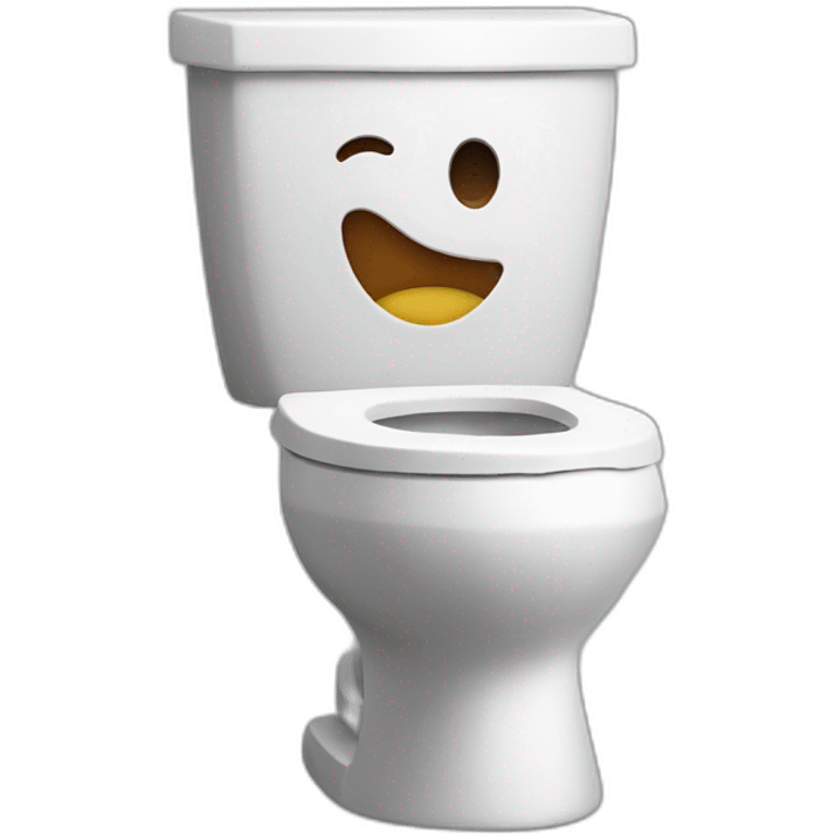 toilet with a head emoji