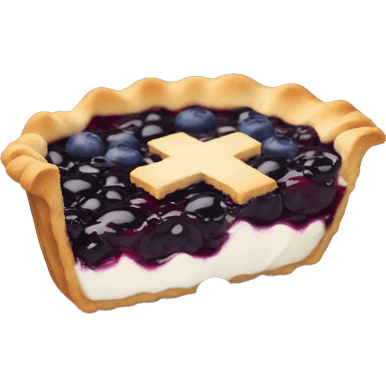 Blueberry pie with cream emoji