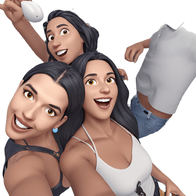 playful selfie with friends emoji