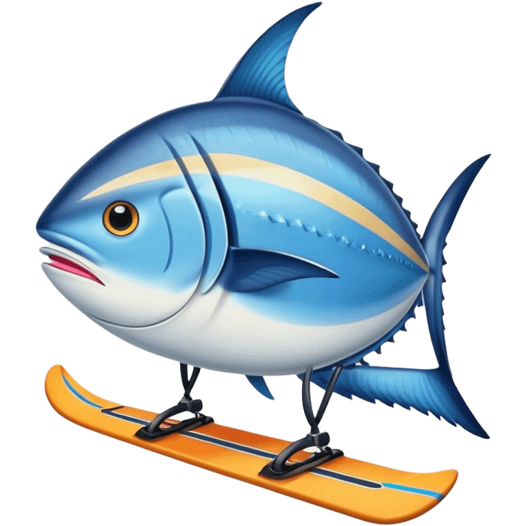 Skiing tuna fish emoji