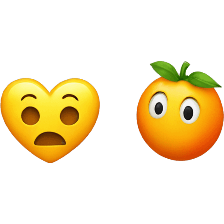 Yellow heart and orange  emoji