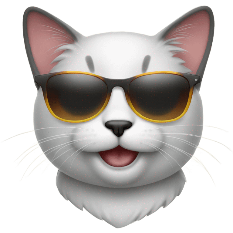 Happy cat with sunglasses emoji