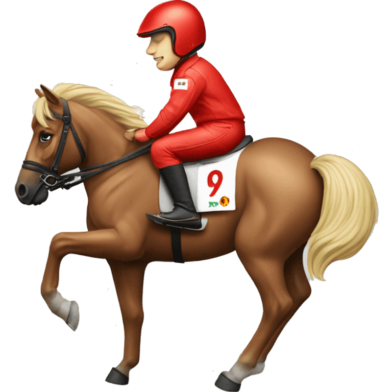 kimi räikkönen riding a ferrari horse emoji