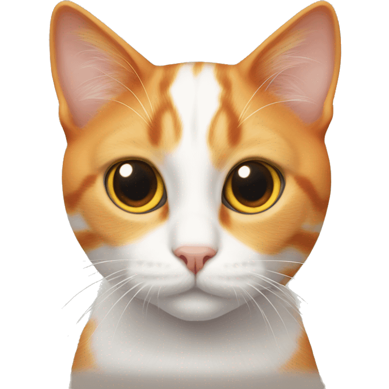 White-orange cat with big eyes emoji