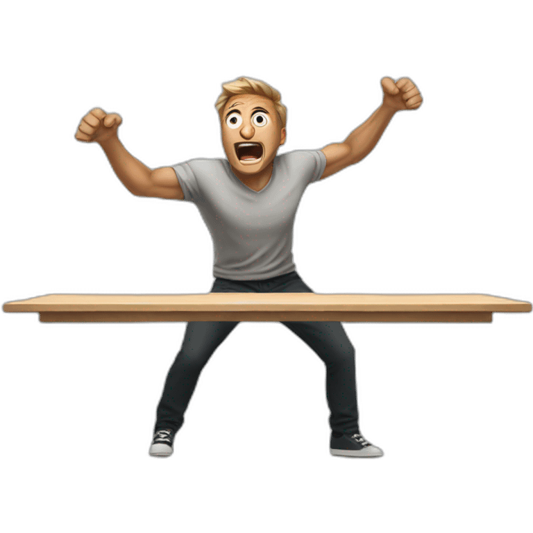 man rage flipping a table over emoji